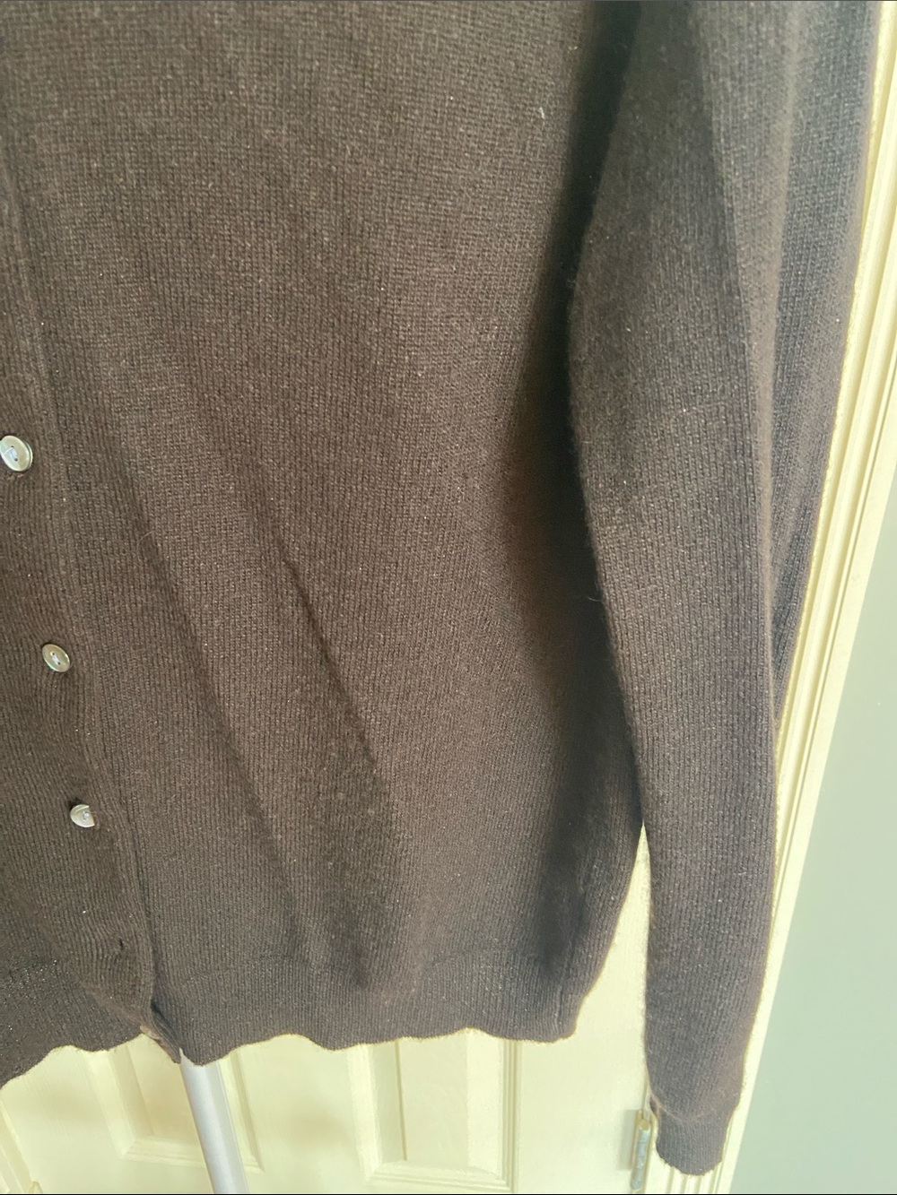 Ann Taylor Brown Round-Neck Button Cashmere Size Medium Cardigan - Picture 2 of 2